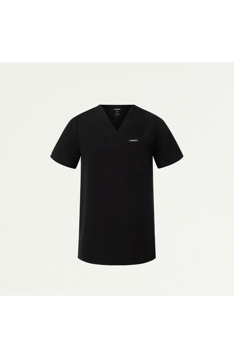 JAANUU Rhena Women's 1-Pocket Classic V-Neck Scrub Top, Alternate, color, Black