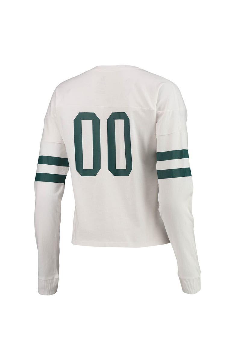 Outerstuff Juniors White Philadelphia Eagles Carli Crop Long Sleeve T-Shirt, Alternate, color, 
