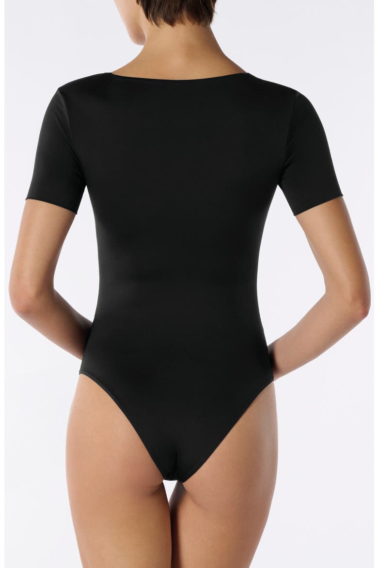 Skinwear Short Sleeve Bodysuit, Alternate, color, BLACK