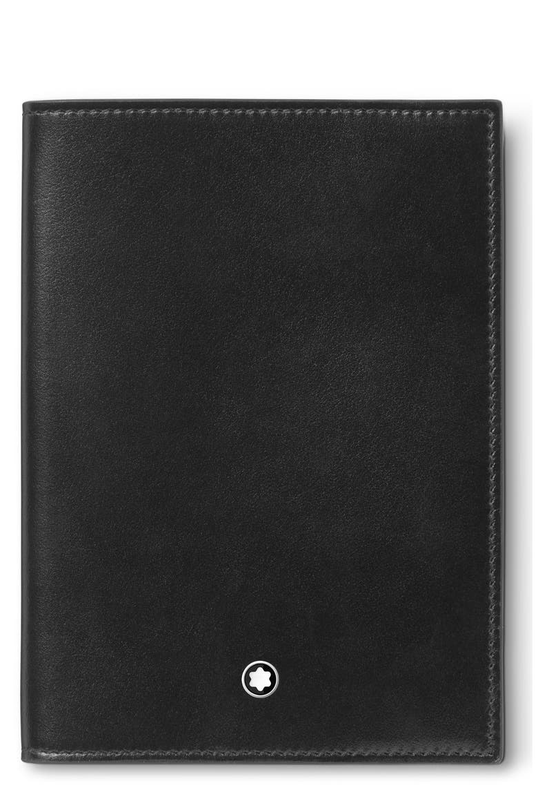 Meisterstück Leather Passport Holder, Main, color, BLACK