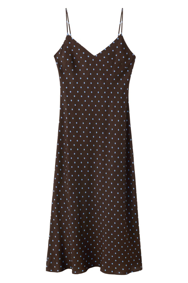 Printed V-Neck Slipdress, Alternate, color, CHOCOLATE