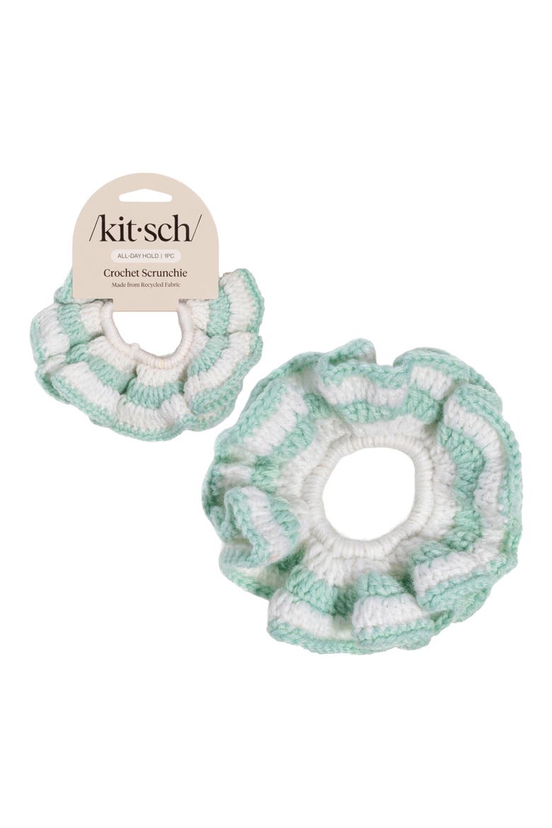 Crochet Scrunchie, Main, color, SEAFOM BLUE