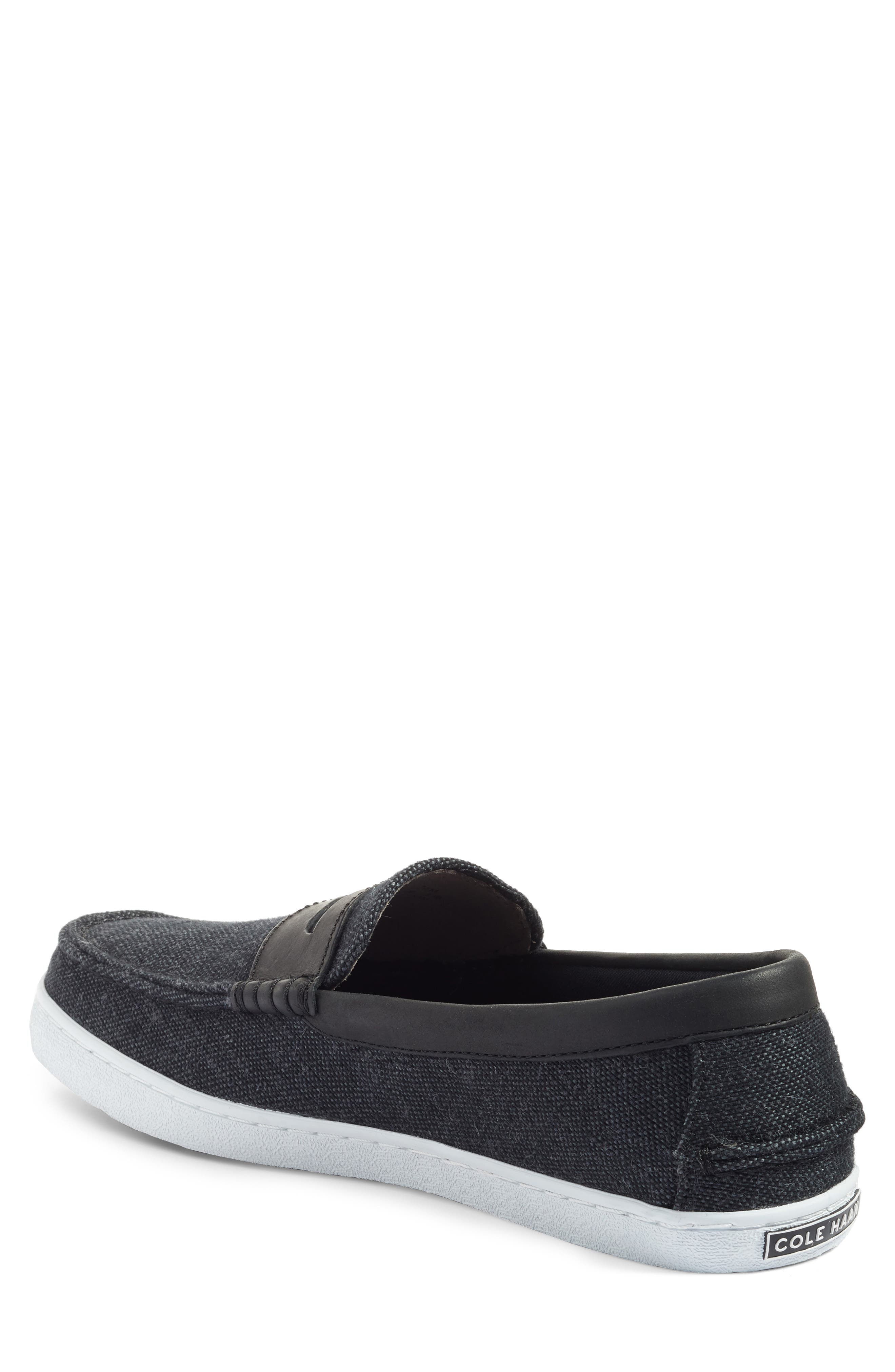 'Pinch Weekend' Penny Loafer, Alternate, color, BLACK CANVAS