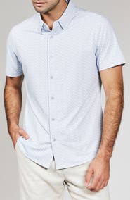 7 Diamonds Riley Floral Short Sleeve Performance Button-Up Shirt