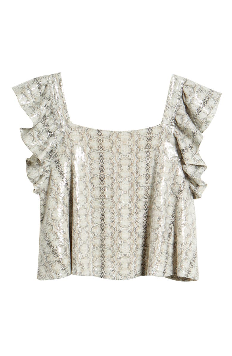 Endless Rose Snake Print Sequin Top, Alternate, color,