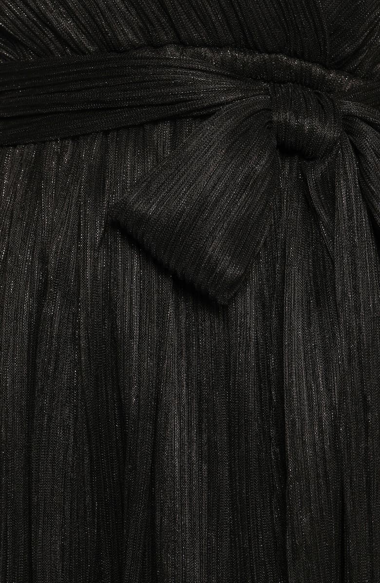 Petal & Pup Zhara Metallic Long Sleeve Minidress, Alternate, color, Black