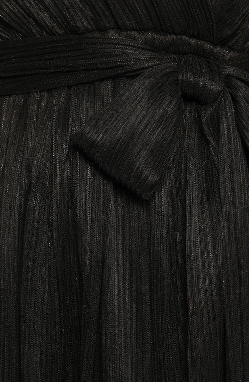 Petal And Pup Petal & Pup Zhara Metallic Long Sleeve Minidress In Black