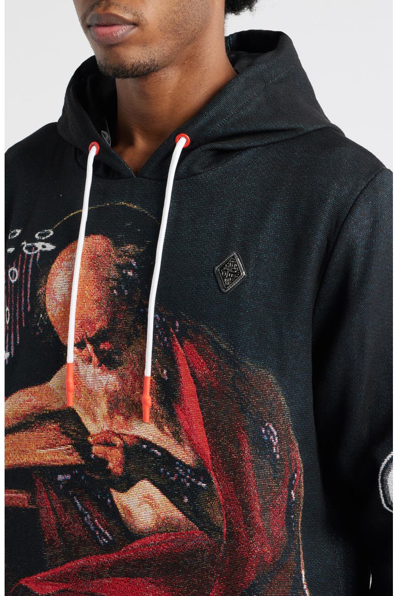 Saint Jerome Writing Hoodie, Alternate, color, BLACK