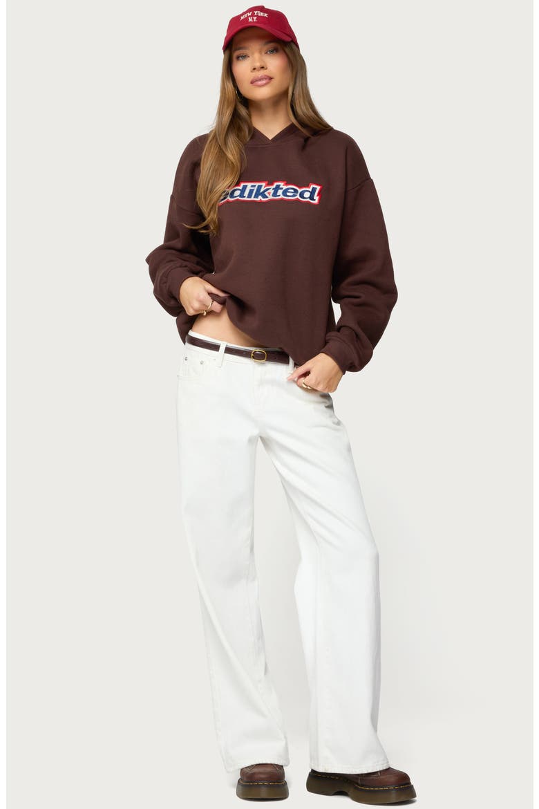 Sweet Treat Logo Oversize Hoodie, Alternate, color, BROWN