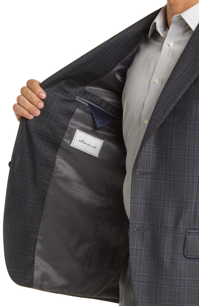 Peter Millar Tailored Fit Plaid Wool Sport Coat, Alternate, color, 