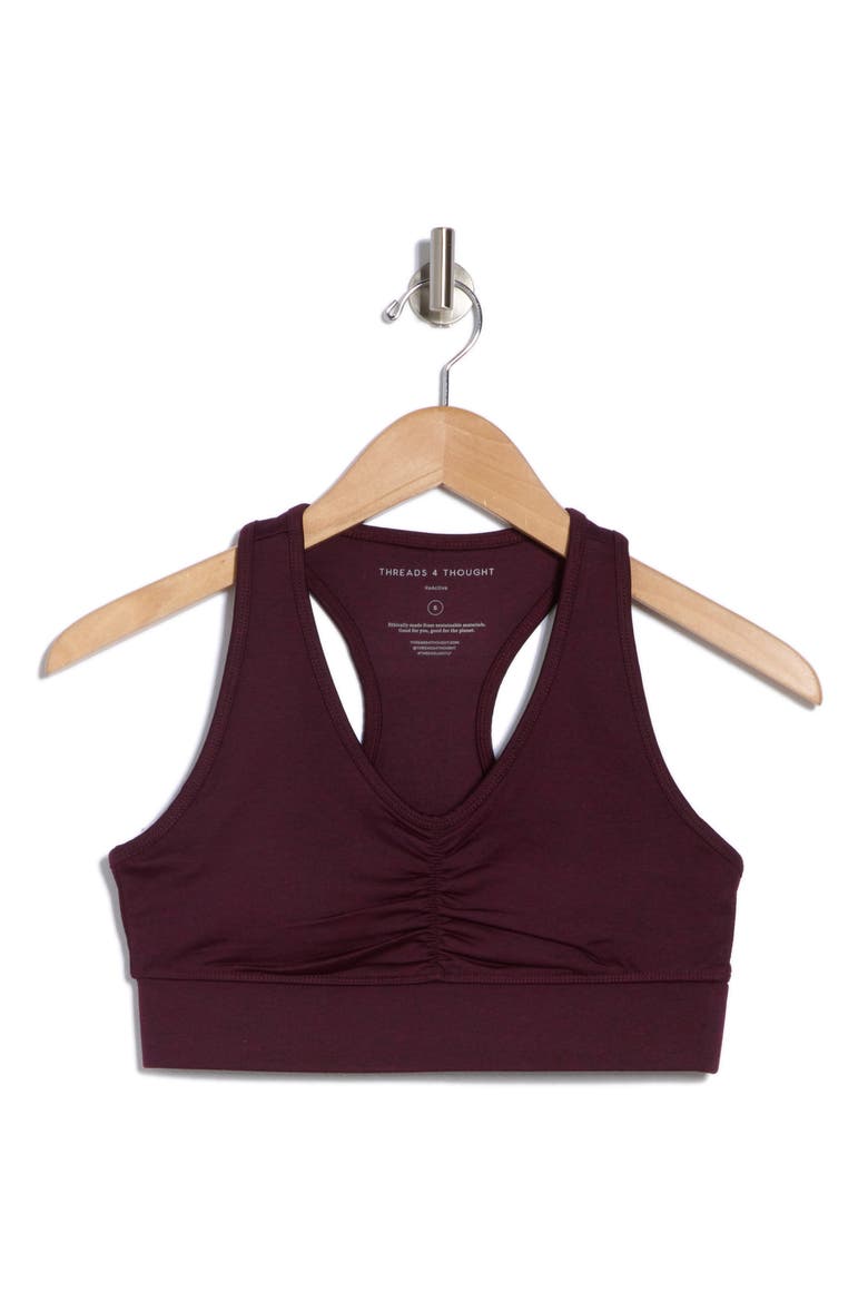 Alanna Racerback Sports Bra, Alternate, color, HEATHER ROYAL BURGUNDY