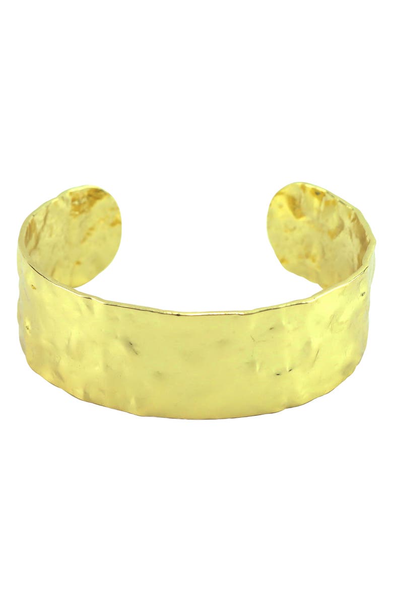 Panacea Hammered Cuff Bracelet, Main, color, Gold