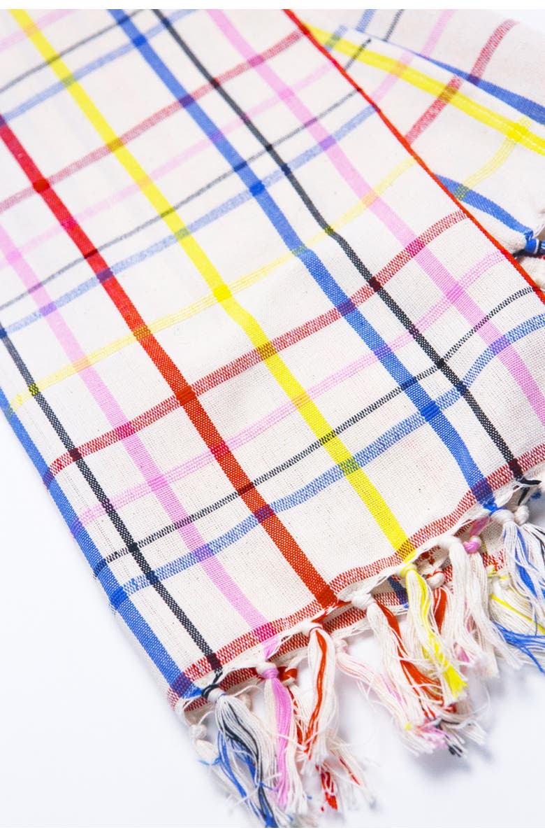 Archive New York Vera Plaid Handwoven Cotton Kitchen Towel, Alternate, color, White