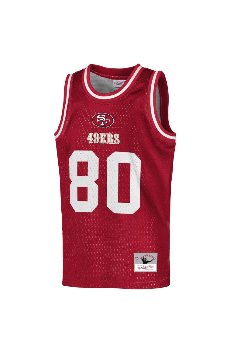 Youth Mitchell & Ness Jerry Rice Scarlet San Francisco 49ers Retired Player NFL Basketball Fashion Jersey, Alternate, color, Scarlet
