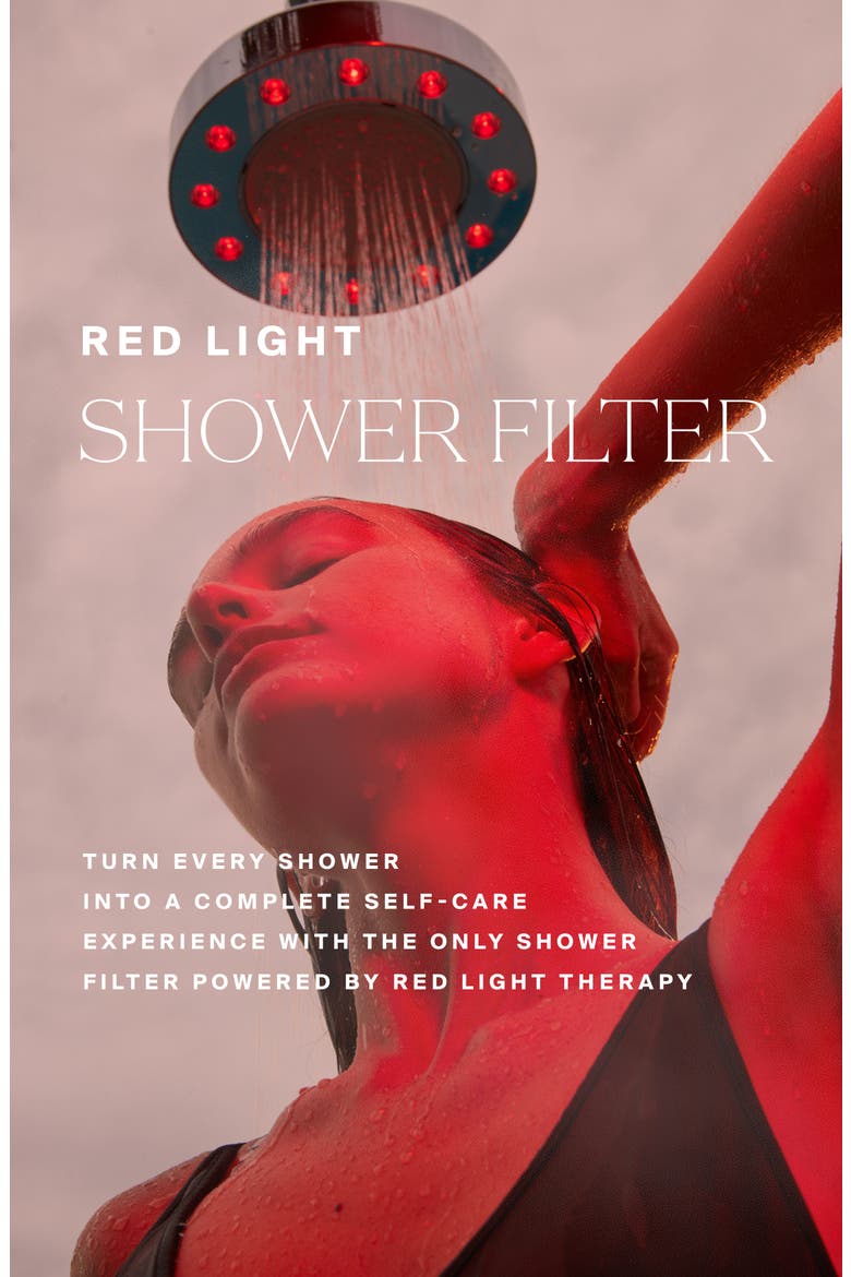 Red Light Shower Filter, Alternate, color, CHROME