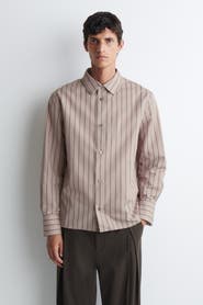 COS Striped Structured Cotton-Silk Shirt