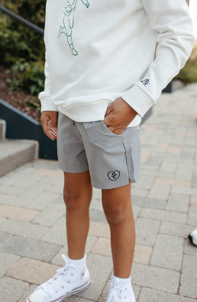 Little Paper Kids Football Fleece Parker Sweatshirt, Alternate, color, Off White