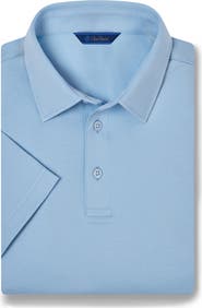 David Donahue Solid Interlock Cotton Polo
