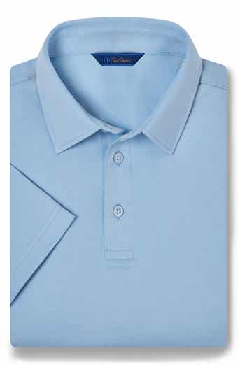 David Donahue Solid Interlock Cotton Polo