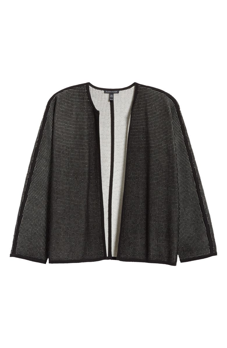 Eileen Fisher Textured Silk & Organic Cotton Cardigan, Alternate, color, 