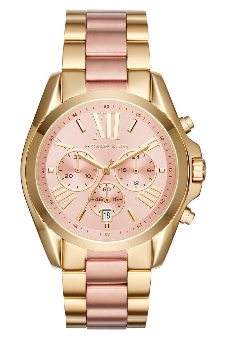 Bradshaw Chronograph Bracelet Watch, 43mm, Main, color, ROSE GOLD/ ROSE GOLD