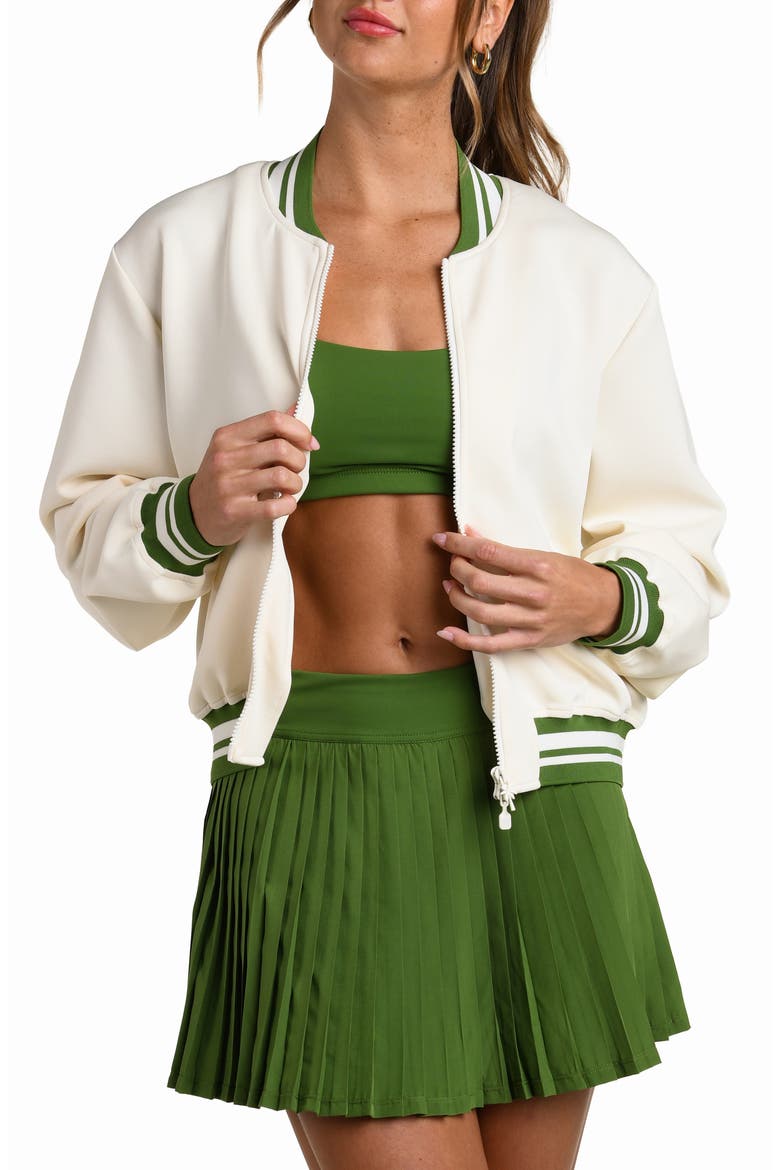 Palm Embroidered Bomber Jacket, Alternate, color, CHALK