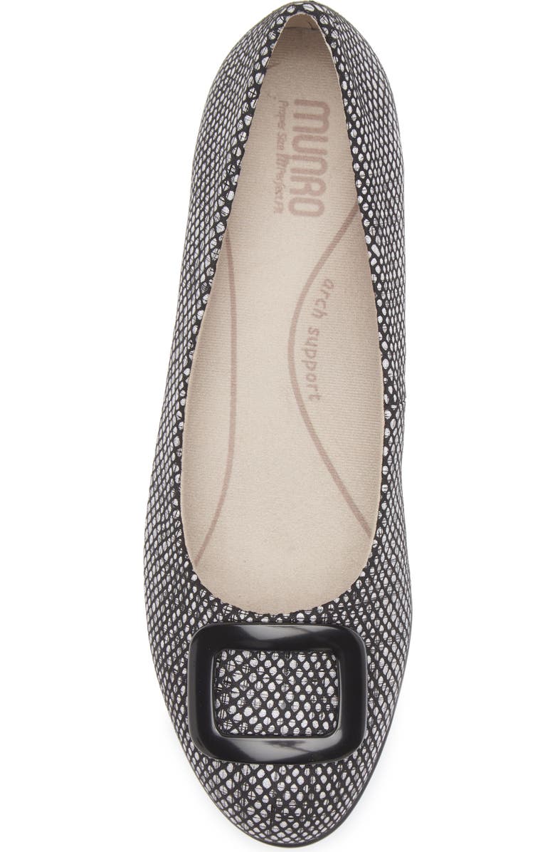 Munro Gianna Buckle Flat, Alternate, color, Black Fabric