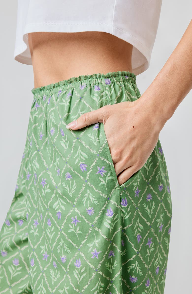 Florence by Mills Lace Trim Wide Leg Cotton Pants, Alternate, color, Palm Beach Floral