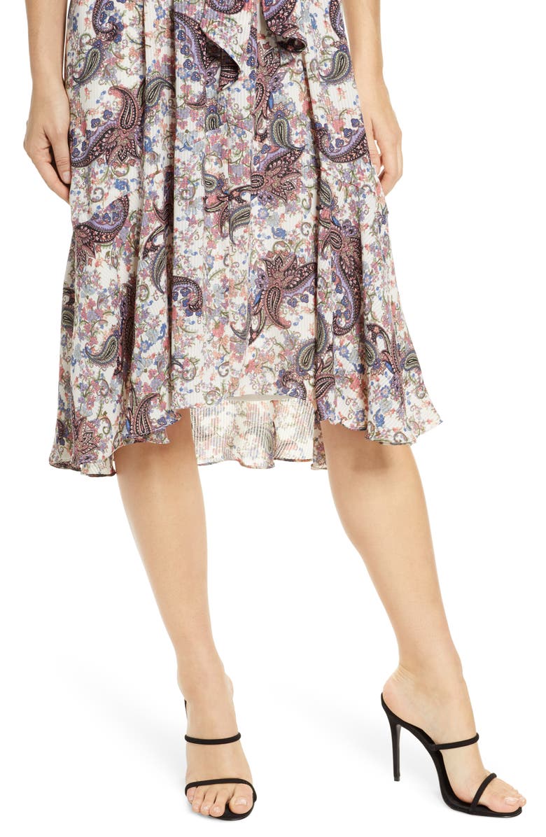 Maison Tara Floral Paisley Faux Wrap Dress, Alternate, color, 