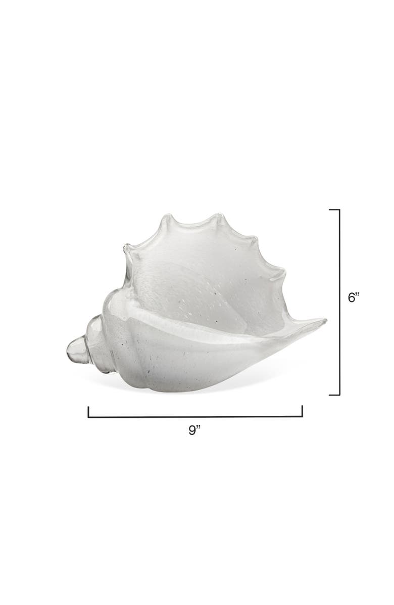 JAMIE YOUNG Triton Hand Blown Decorative Glass Shell, Blue, Alternate, color, White