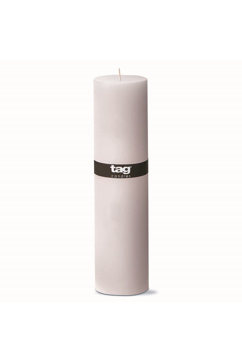 Ivory Pillar Wax Candle Set of 2 Unscented Long Burning, Alternate, color, White