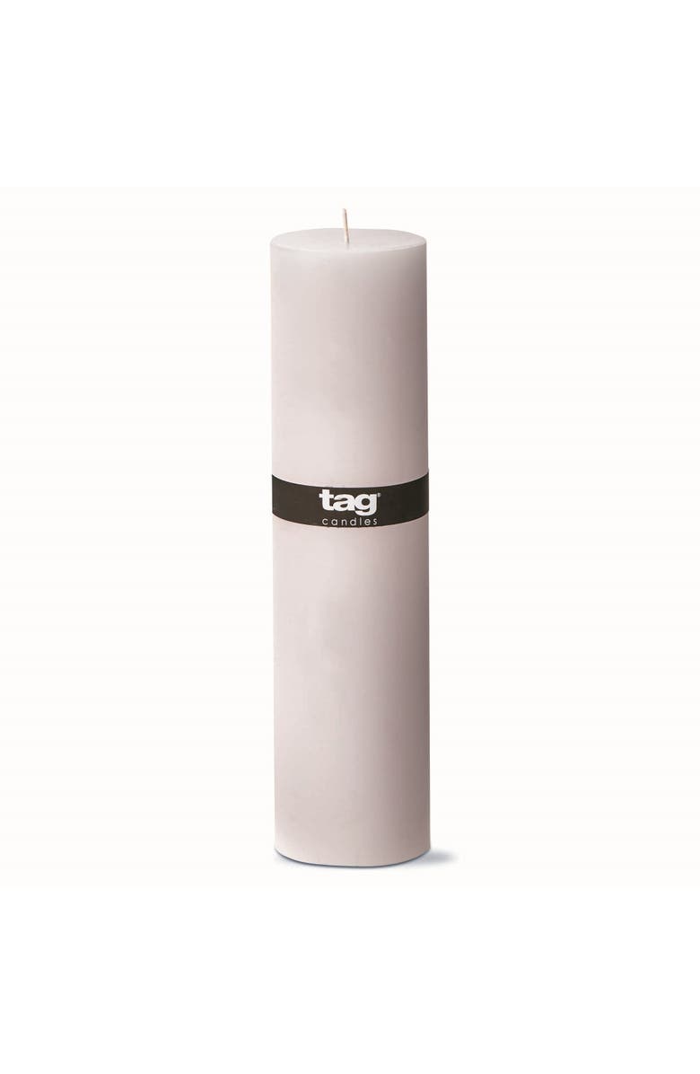 tag Ivory Pillar Wax Candle Set of 2 Unscented Long Burning, Alternate, color, White