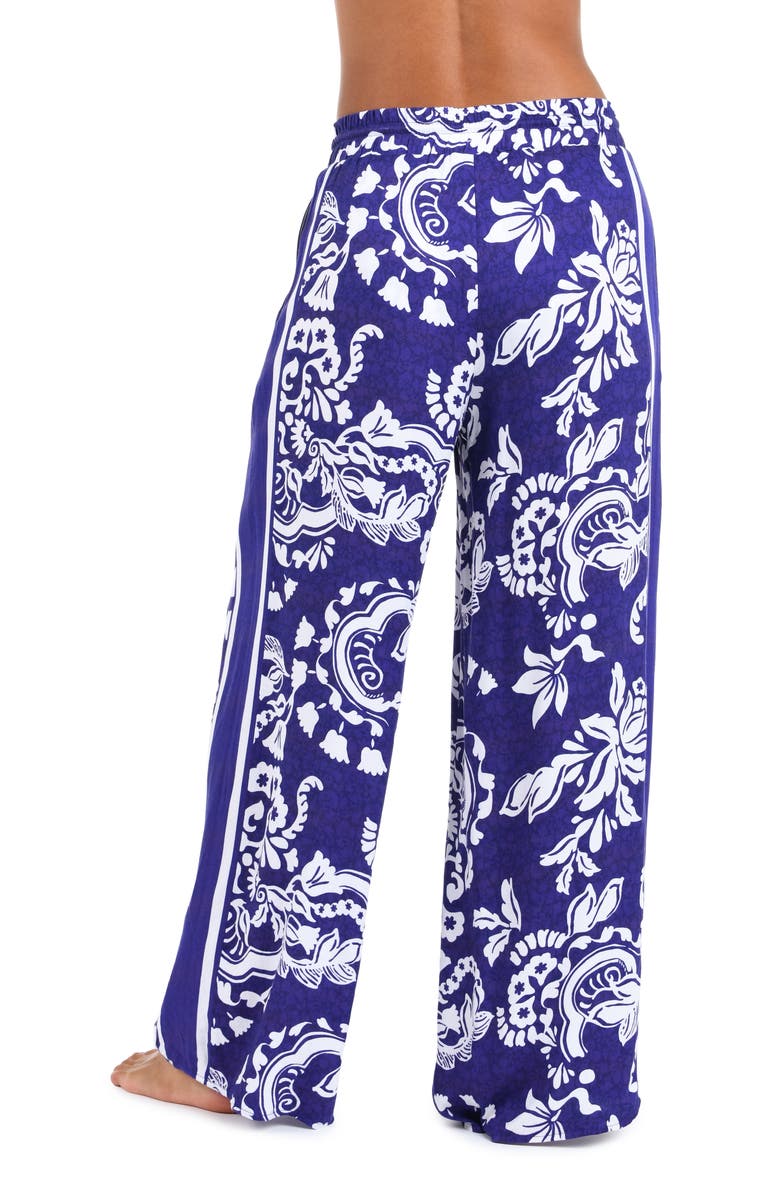 Sunshine 79 Flower Beach Cover-Up Pants, Alternate, color, Ultramarine