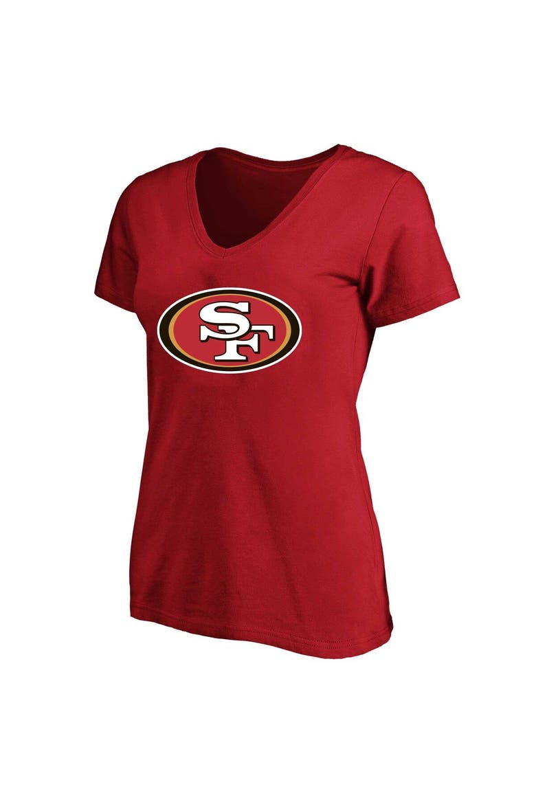 Women's Christian McCaffrey Scarlet San Francisco 49ers Plus Size Fair Catch Name & Number V-Neck T-Shirt, Alternate, color, Scarlet