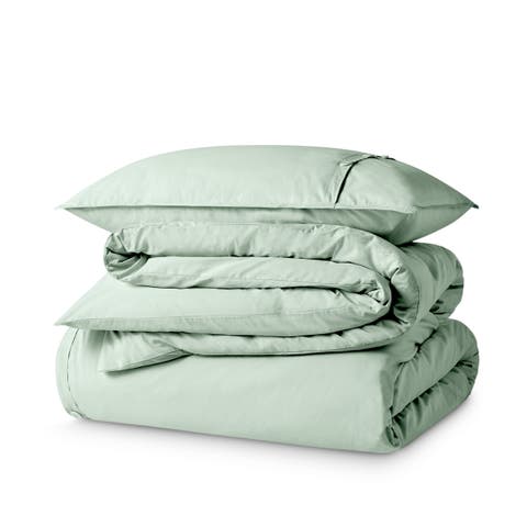 100% Organic Cotton Percale Duvet Cover and Sham Set