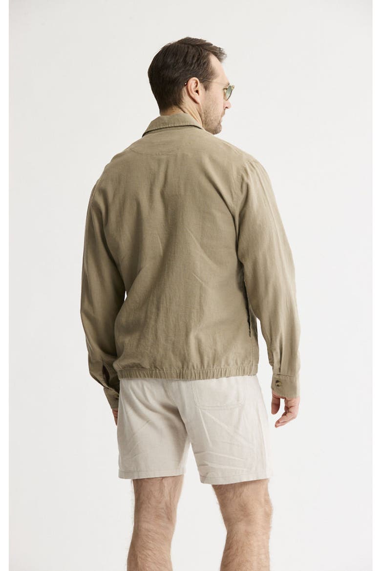 Linen Blend Zip Up Jacket, Alternate, color, Mocha