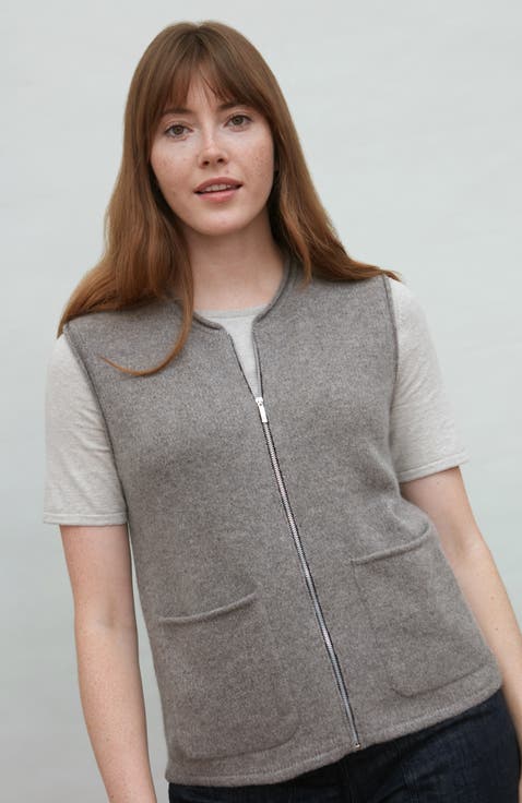 Lambswool Zip Neck Knitted Gilet