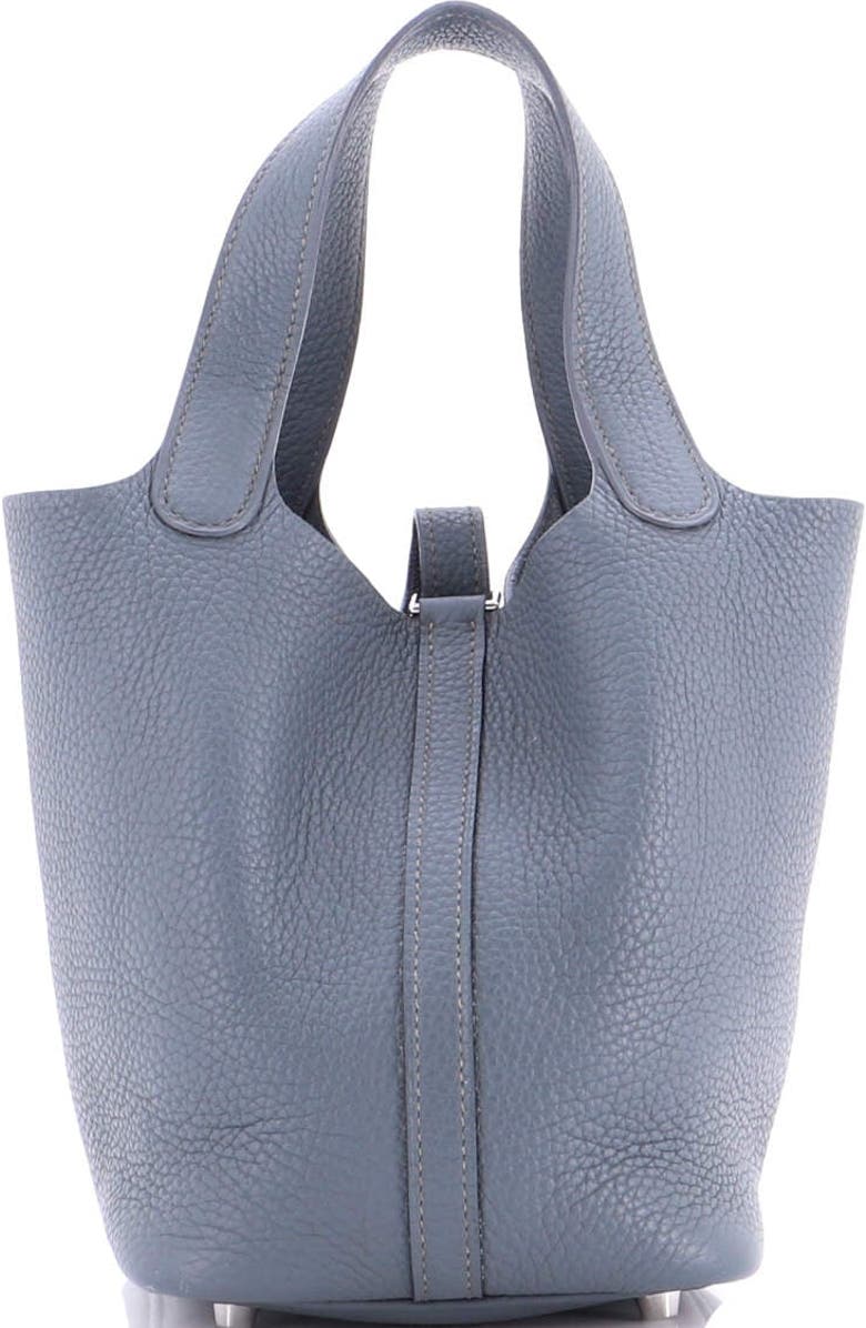 Pre-Owned Hermes Picotin Lock Bag Clemence PM, Alternate, color, Bleu Orage