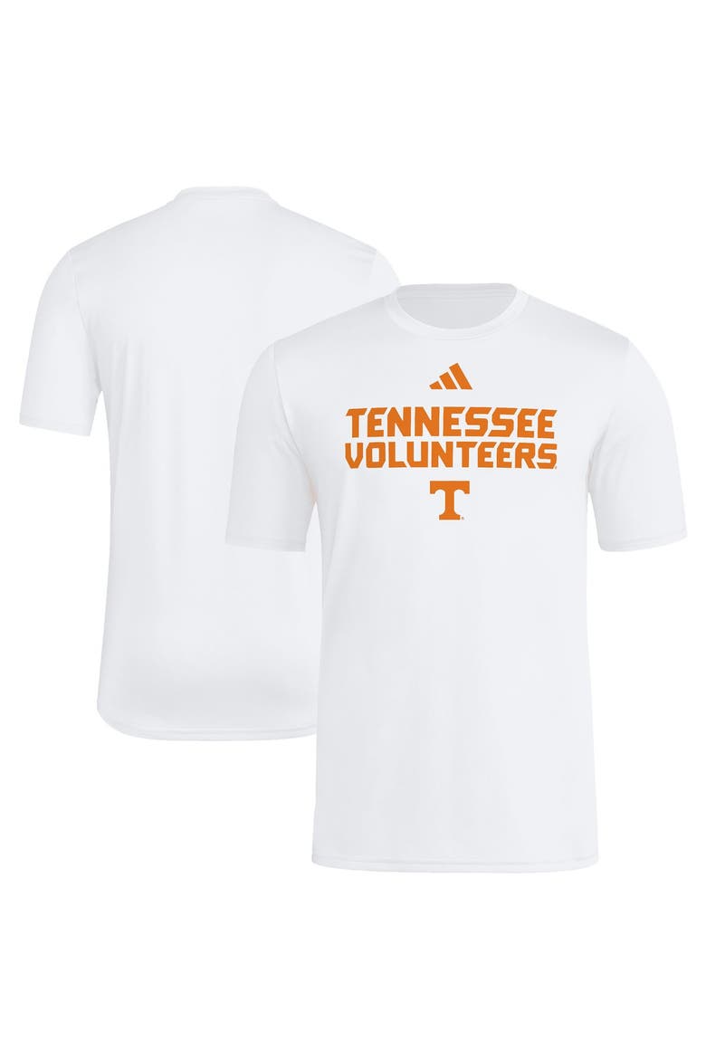 Men's adidas  White Tennessee Volunteers Wordmark Poly T-Shirt, Main, color, White