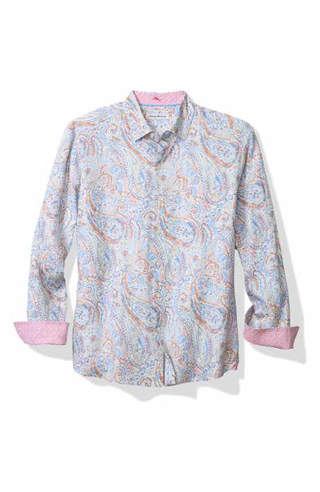 Playa Blanca Paisley Linen Button-Up Shirt