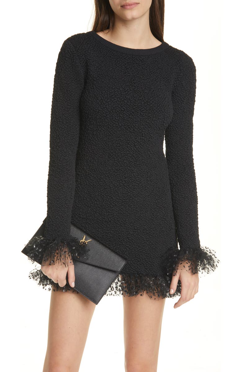 Saint Laurent Uptown Calfskin Leather Envelope Clutch, Alternate, color,