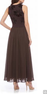 Taylor Dresses Mixed Media Beaded Midi Dress