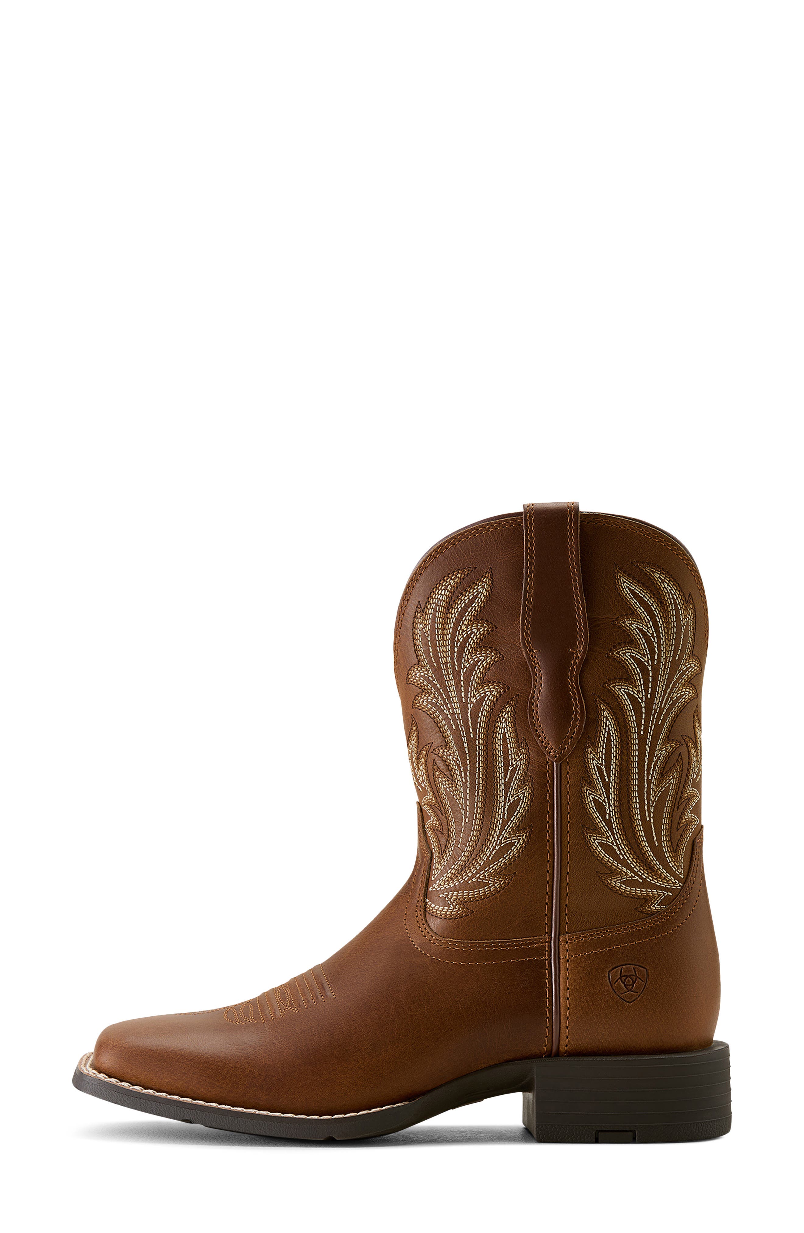 Ariat Round Up Filly Wide Square Toe Western Boot, Alternate, color, Sorrel Crunch