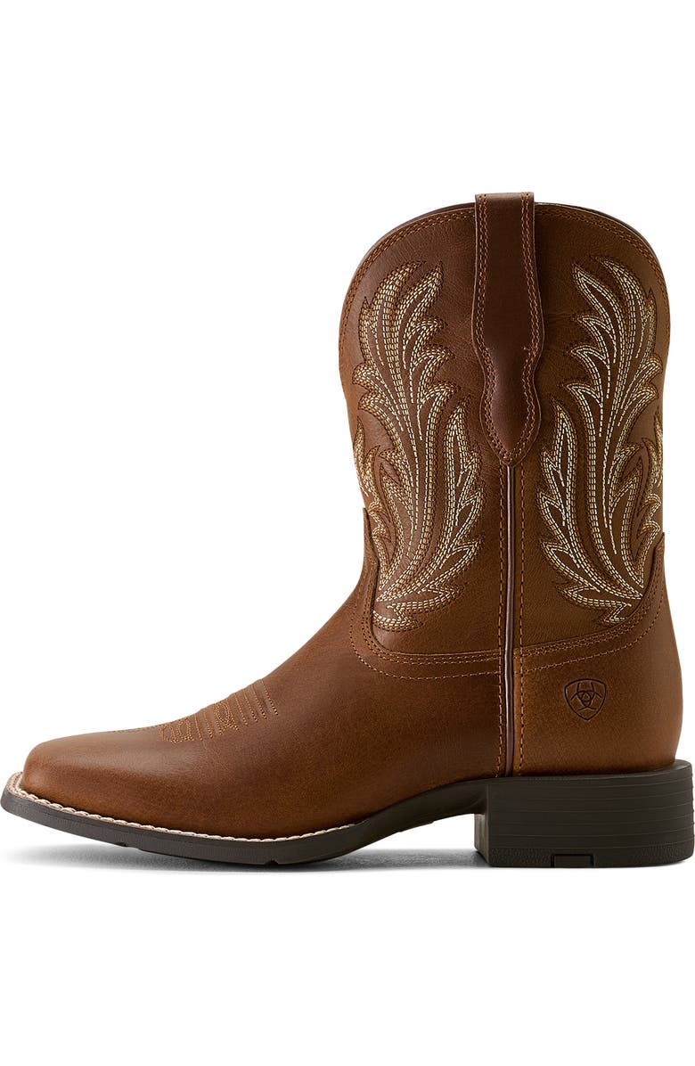 Ariat Round Up Filly Wide Square Toe Western Boot, Alternate, color, Sorrel Crunch