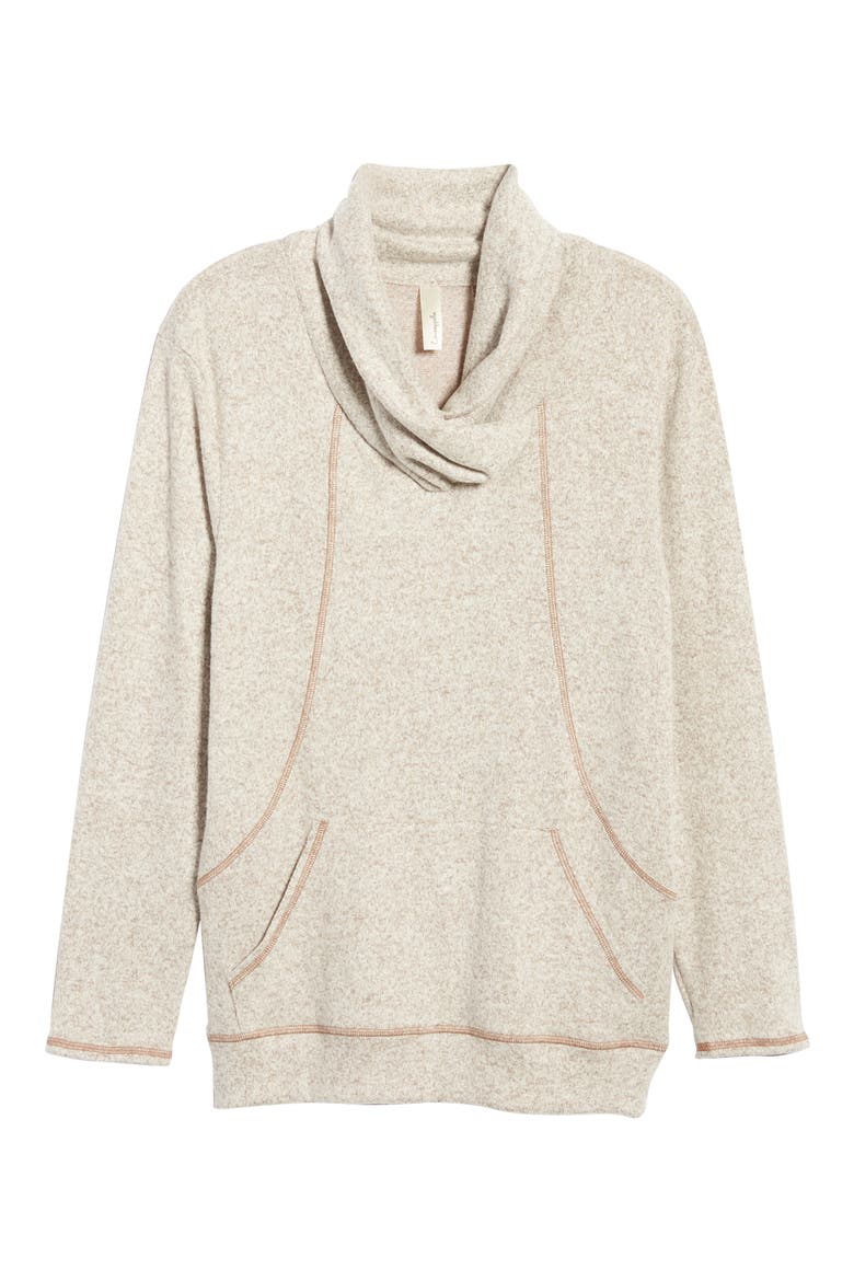 Cross Neck Seamed Pullover, Alternate, color, OATMEAL