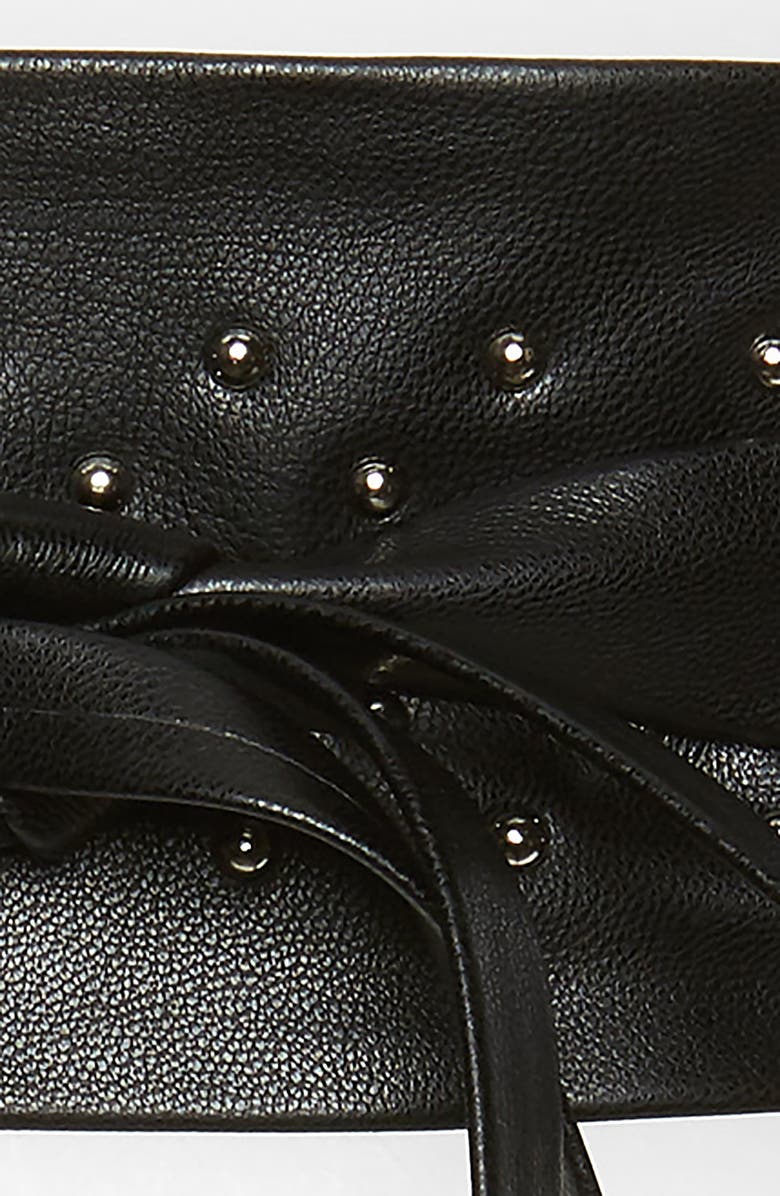 Halogen<sup>®</sup> Studded Faux Leather Obi Belt, Alternate, color, 