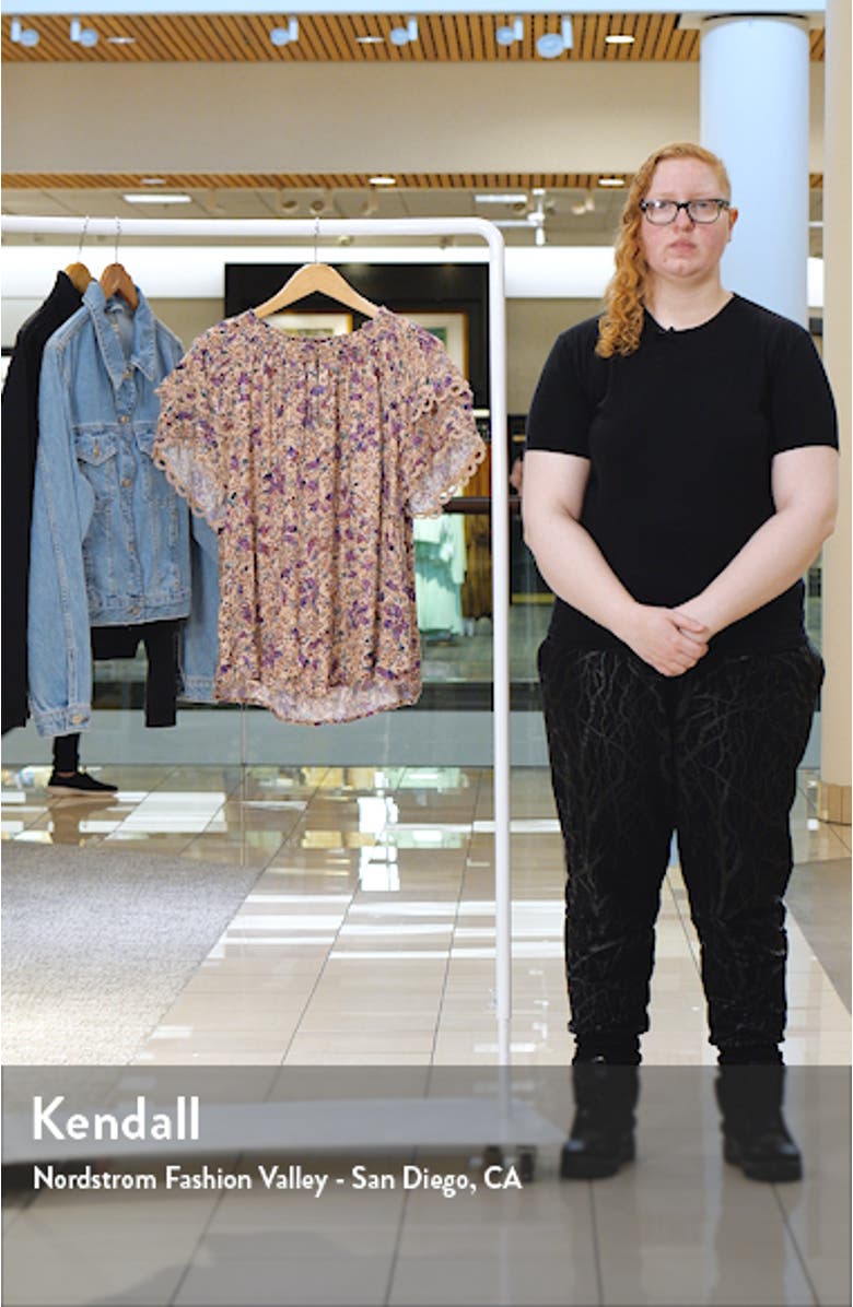 Print Ruffle Sleeve Top, sales video thumbnail