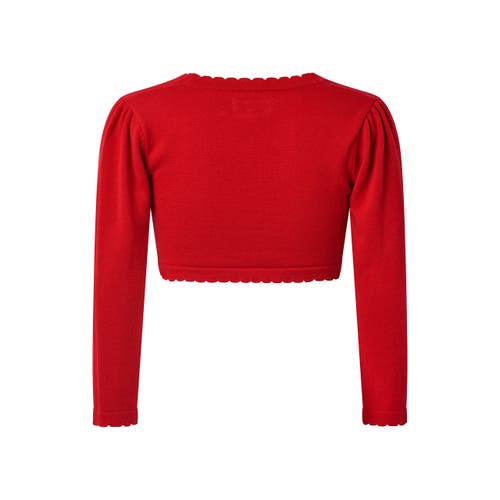 Rachel Riley Girl's Scalloped Trim Bolero In Red
