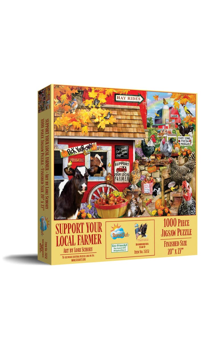 Sunsout Support Your Local Farmer 1000 piece Jigsaw Puzzle for Adults, Main, color, Multicolor