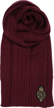 Lauren Ralph Lauren Cable Crest Patch Scarf